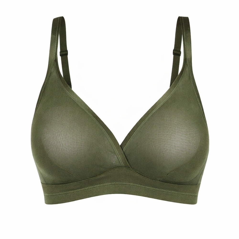 Cosabella Soire Curvy Bralette Evergreen Olive Green Soft Wireless Bra‎ M